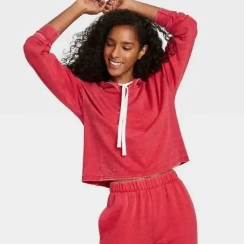 COLSIE | Distressed Red Hoodie Sweatshirt Women’s Size Large